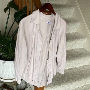 Joy Lab Light Pink Button-Up Shirt Shacket